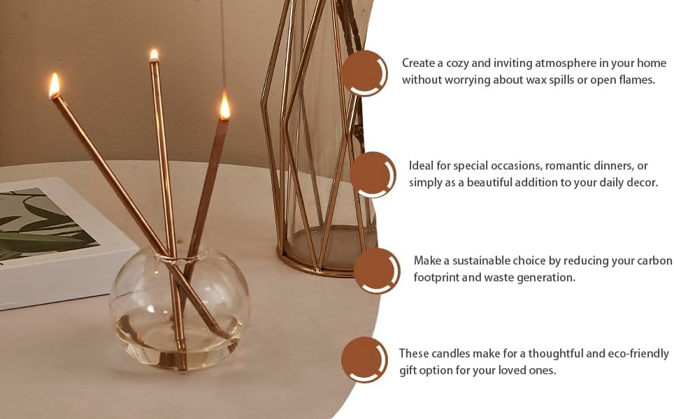 Never Melting Candle Dark Amber & Peony
