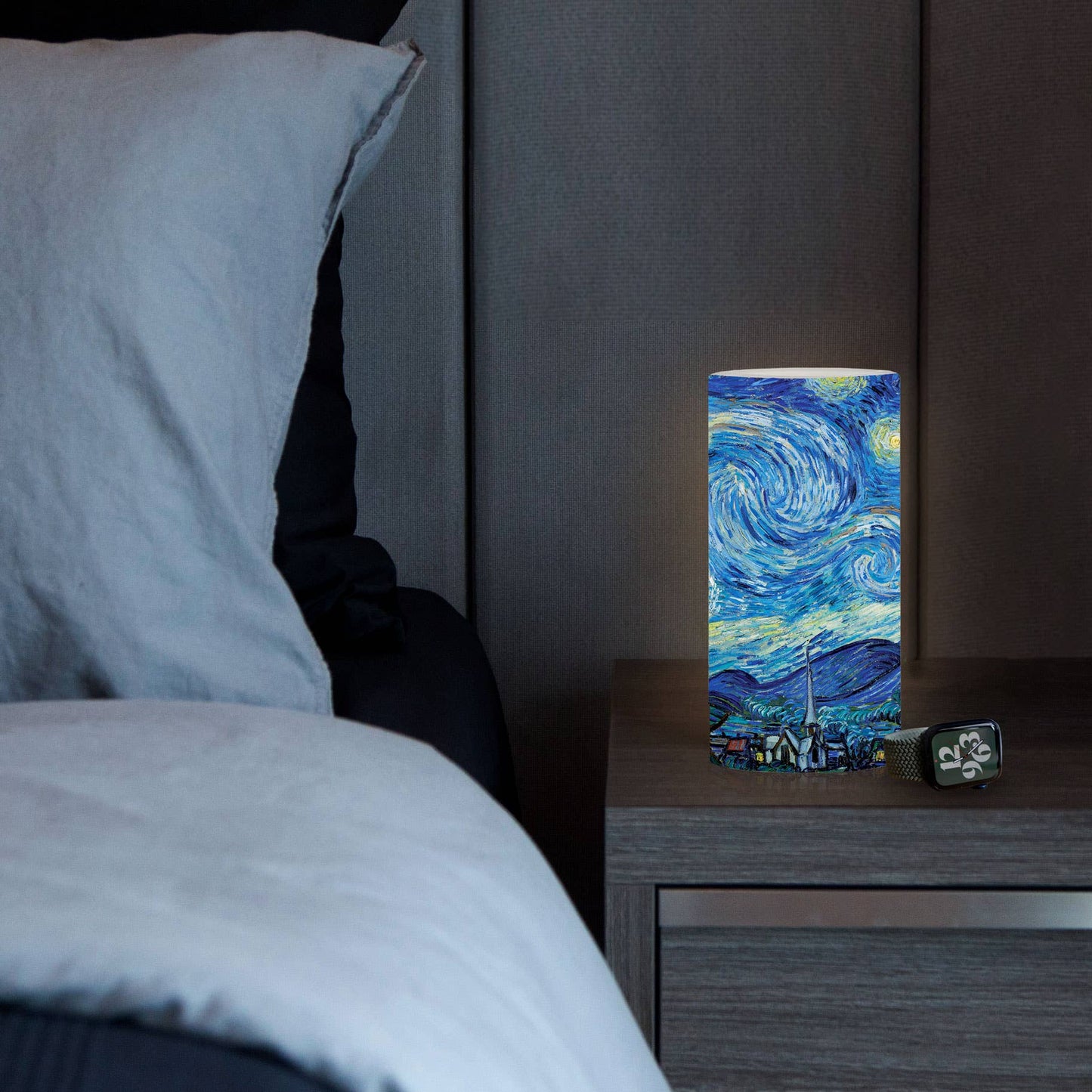 6 in. LED Flameless Wax Candle - van Gogh "Starry Night"