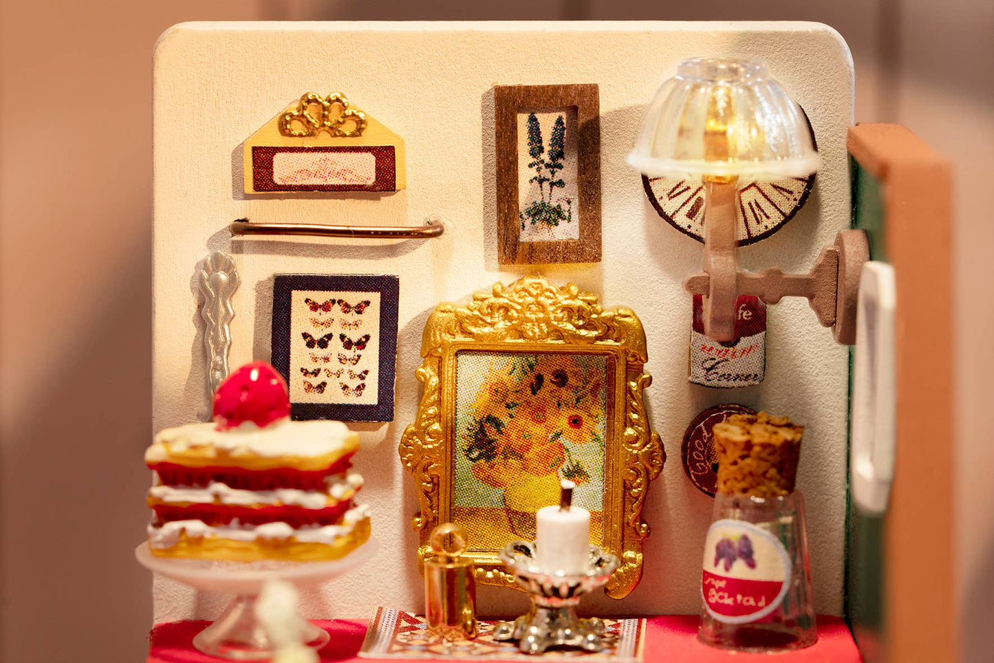 DIY Miniature House Kit: Holiday Living Room