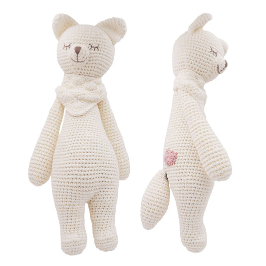 Handmade Crochet Doll: Platinum Foxxie the Softie