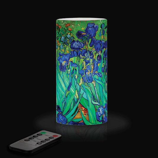 6 in. LED Flameless Wax Candle - van Gogh "Irises"