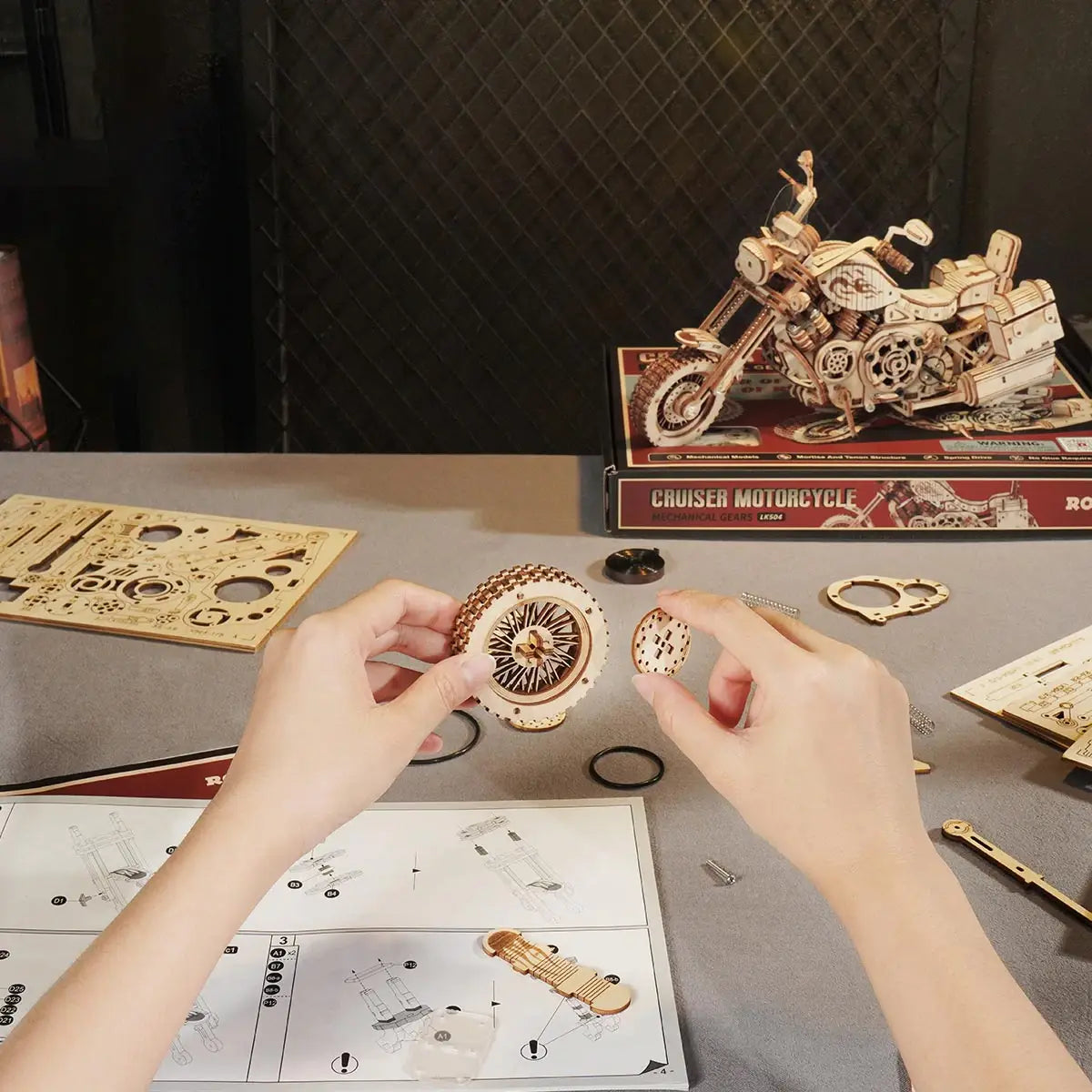 DIY Wooden Puzzle: Cruiser Motorcycle