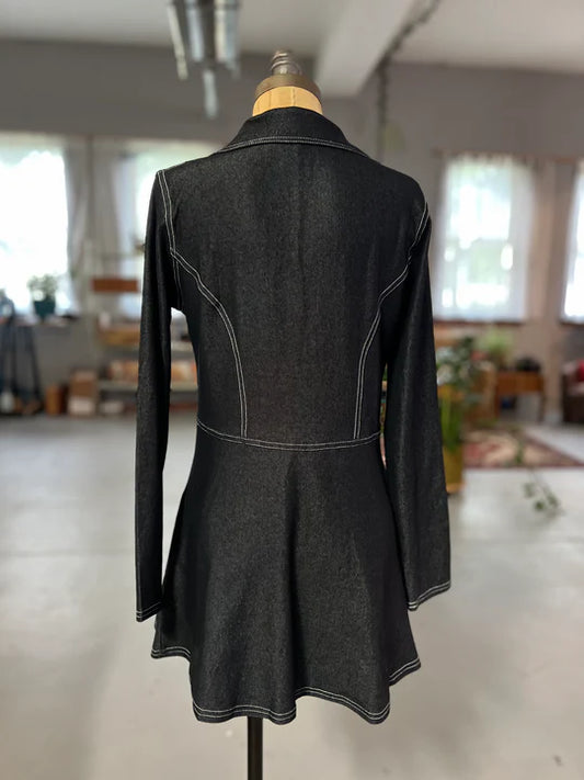 Stretch Denim Jacket Black YA08