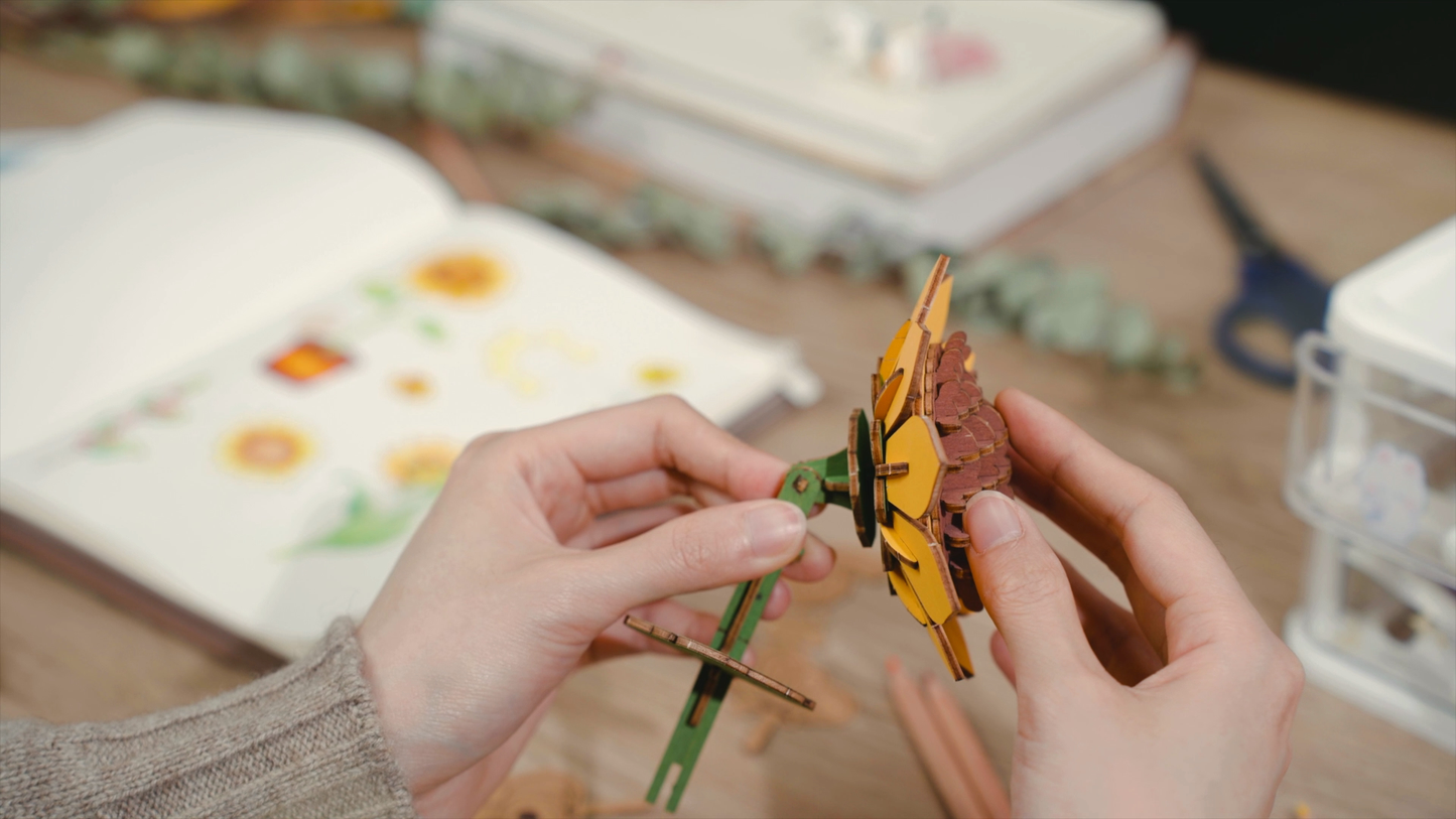 3D Wooden Flower Puzzles: Sunflower