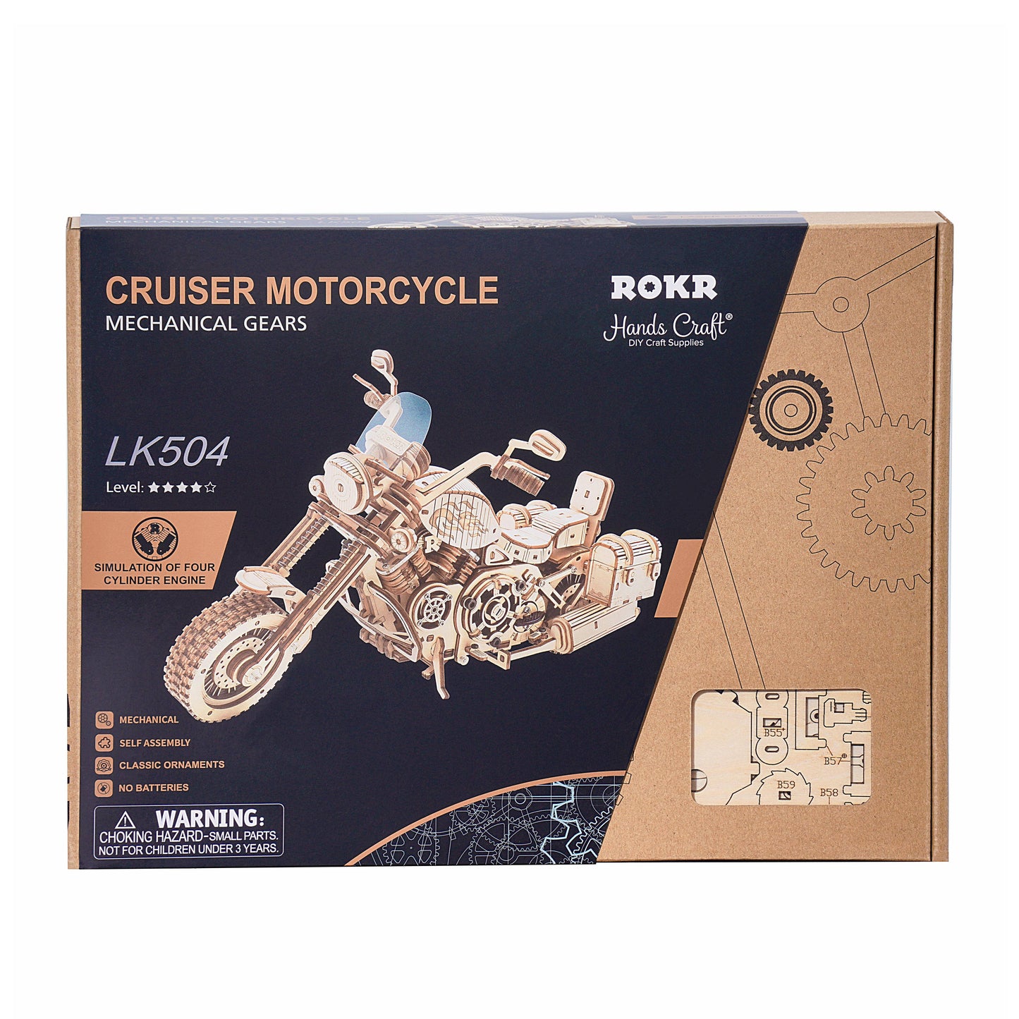 DIY Wooden Puzzle: Cruiser Motorcycle