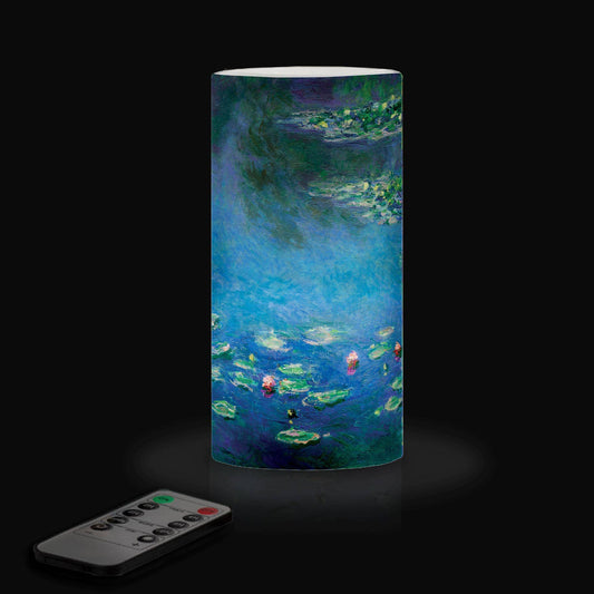 6 in. LED Flameless Wax Candle - Monet "Water Lilies"