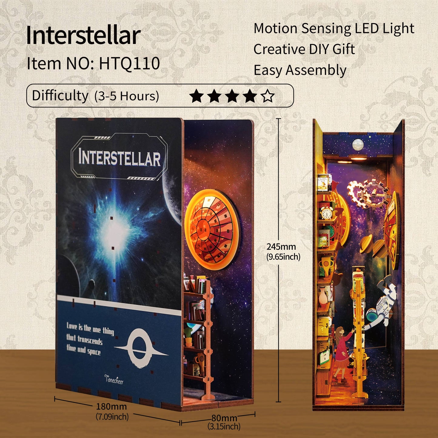 DIY Miniature House Book Nook Kit: Interstellar